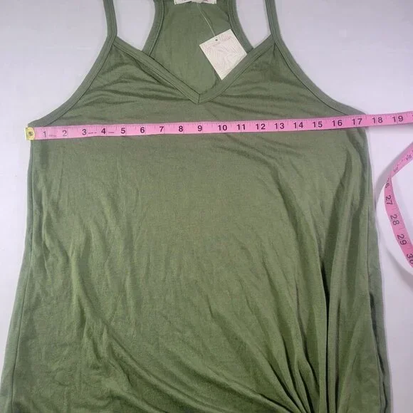 Miken Women Green Sleeveless V-Neck Knotted Hem Coverup Dress Size S - Picture 7 of 7